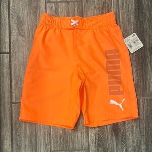 Puma Kids Orange Swim Trunks